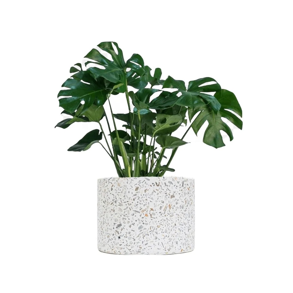 Maceta circular mediana terrazo TERRACOTA