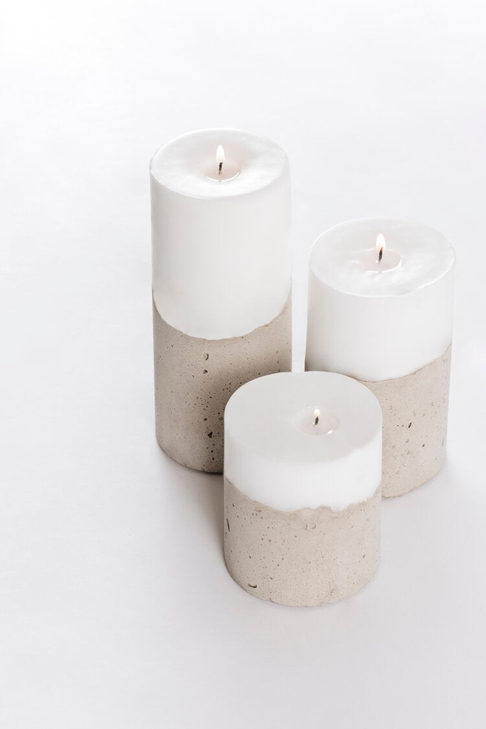 Candela de concreto Blanco Mediana