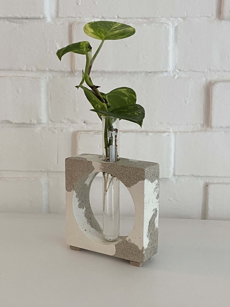 Florero propagación blanco/ terrazo beige