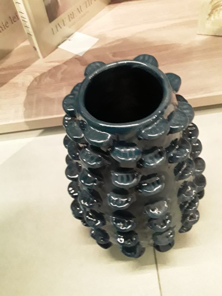 Florero Plumas azúl