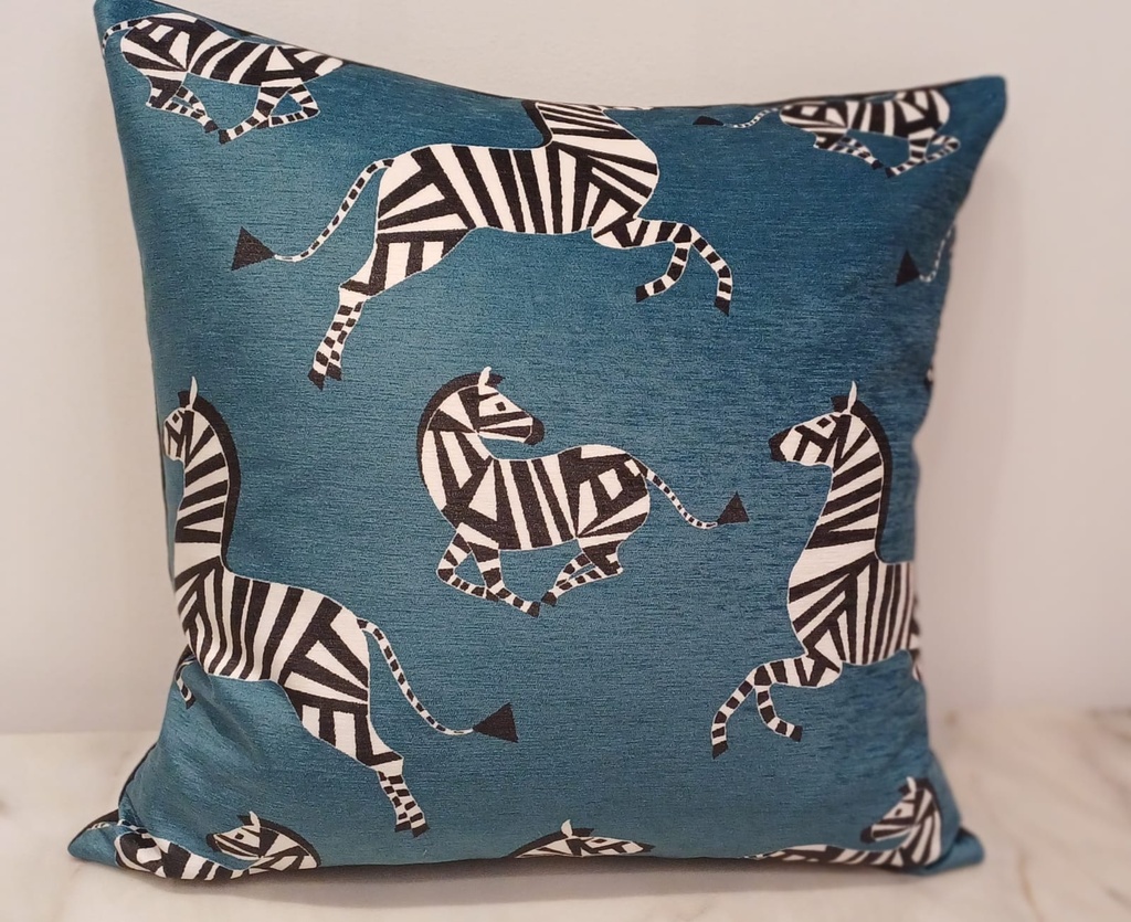 Cojín Cebra Aqua