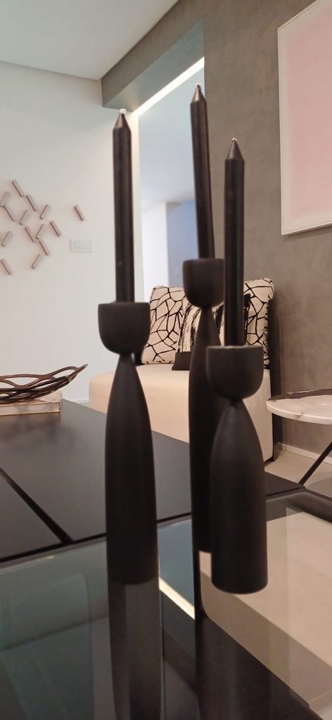 Candelero Midi Grafito Set de 3