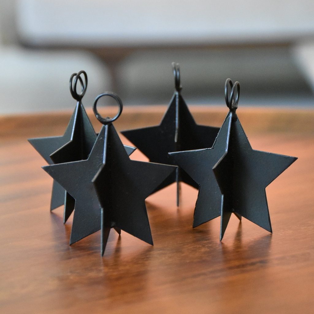 Adorno Estrella Metalica Negra