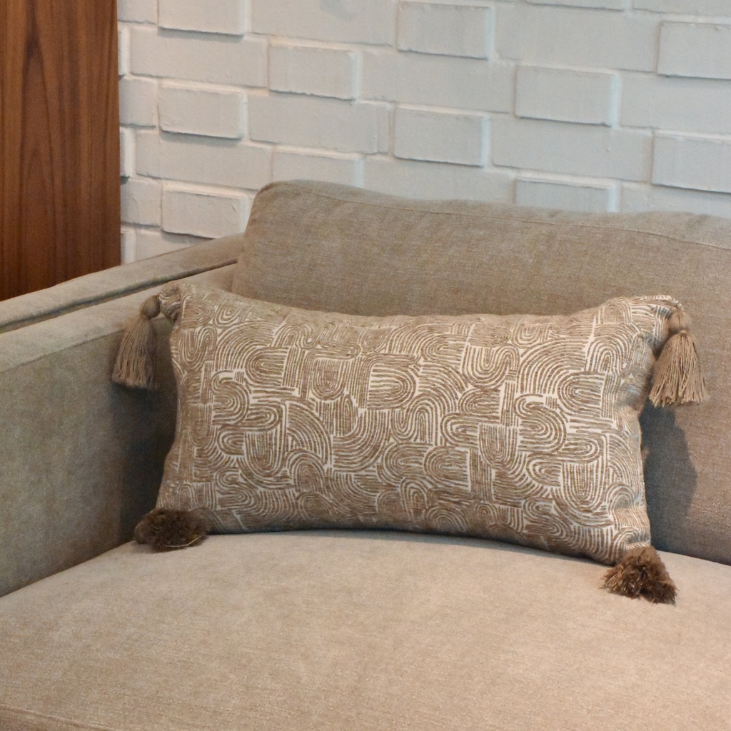 Riñonera Ondas Café con Blanco