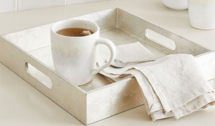 Bandeja lacada Cuadrada Blanca