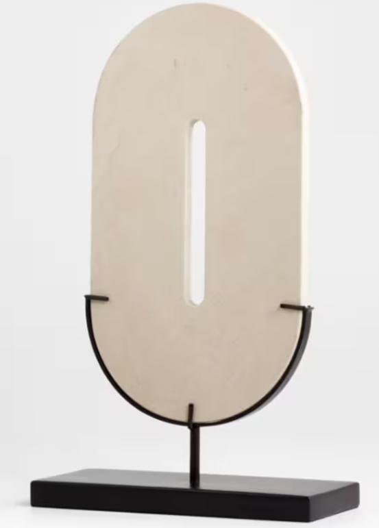 Escultura de Piedra Ovalada Gris