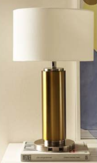 Lámpara Dorada Mesa Noche