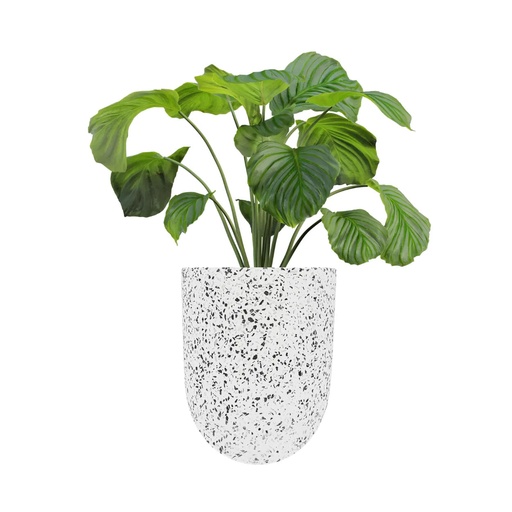 [M0029] Maceta curva grande terrazo blanco