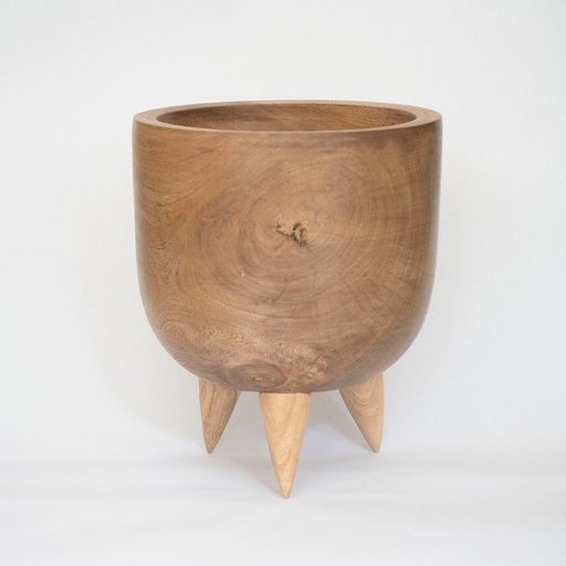 [M0042] Maceta patitas mediana grande palo blanco