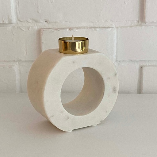 [D0077] Portavelas redondo de mármol