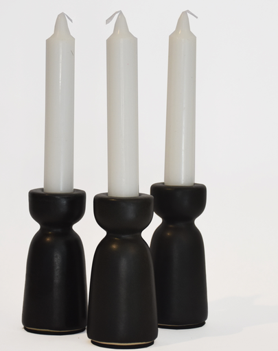 [D0086] Candeleros Negros Ceramica