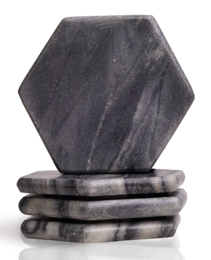 Coasters de Mármol Hexagonales (Set de 4)