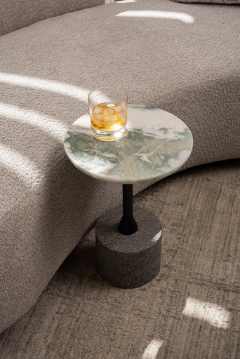 Side table circular de mármol baja