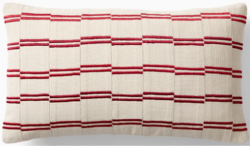 Riñonera Beige Rayas Rojas